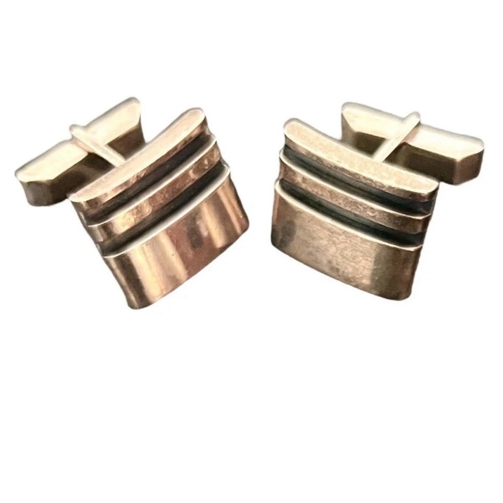 20g Sterling GRAD GLAM! MCM Designer Silver Cuff Links, Jacob M. Oldak Vintage
